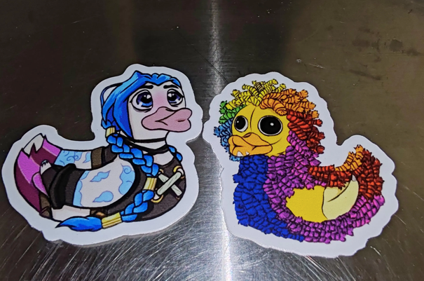 Yarn-bee Rainbow Duck Sticker - Yarn, Wool, Lion, Duck